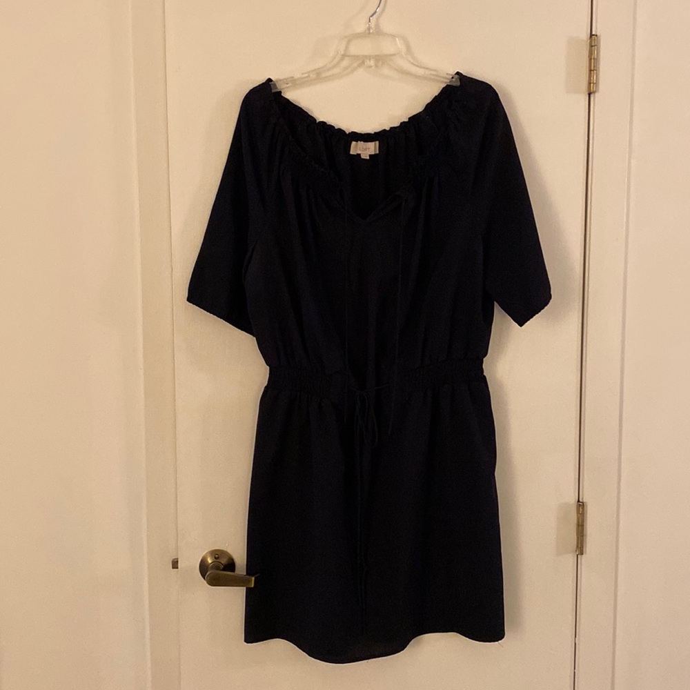 Loft Navy Vneck dress